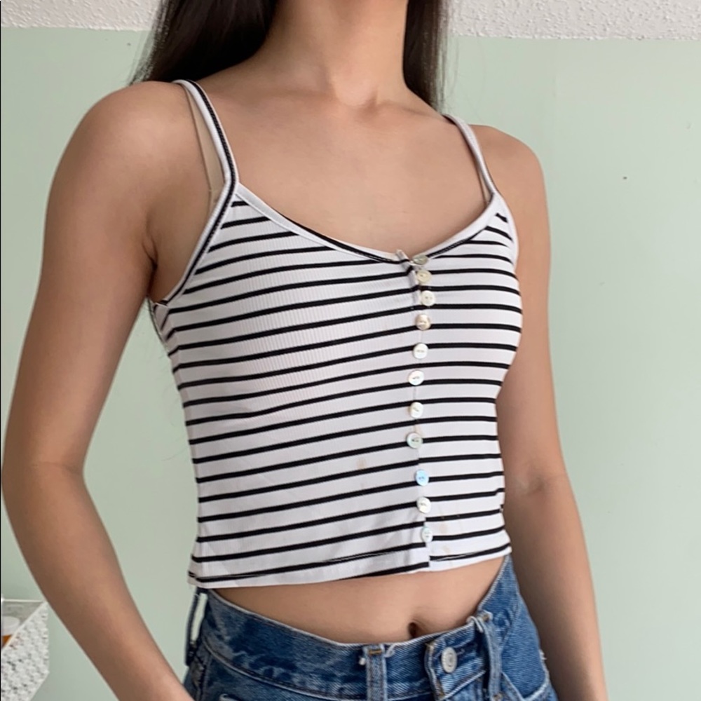 ⭐️ Striped crop tank top